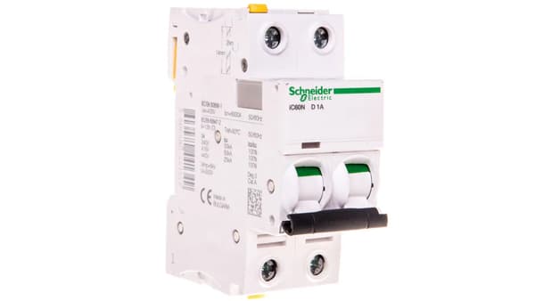 Schneider Electric Strömbrytare 2P D 1A 6kA AC IC60N-D1-2 (A9F05201)
