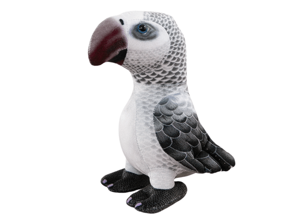 Pehmeä harmaa papukaijamaskotti 20 cm