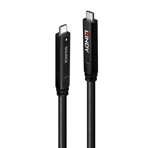 Lindy USB-kabel 10 m USB 3.2 Gen 1 (3.1 Gen 1) USB C Sort