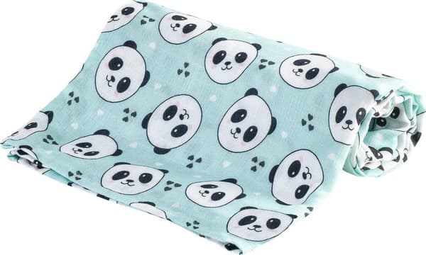 Haarapääskyn bambuvaippa 75x75 Panda Mint Bocioland