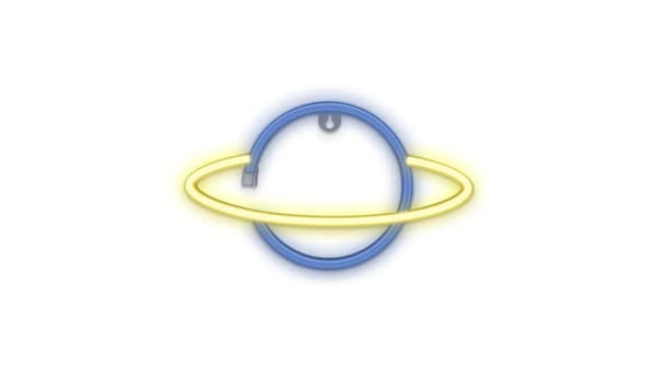 Neon LED SATURN gul blå flagermus + USB FLNE11 Forever Light