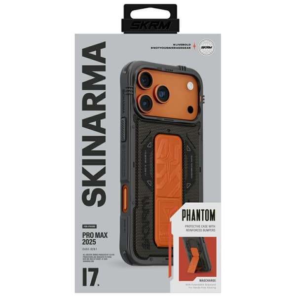 Skinarma Phantom Fodral för iPhone 17 Pro Max Magnetisk Laddning + Greppstativ olivgrön