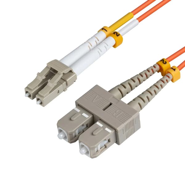 MicroConnect LC/UPC-SC/UPC 1m OM1 Fiber Patchkabel MM Duplex LSZH OD: 2mm, 0.3dB Orange