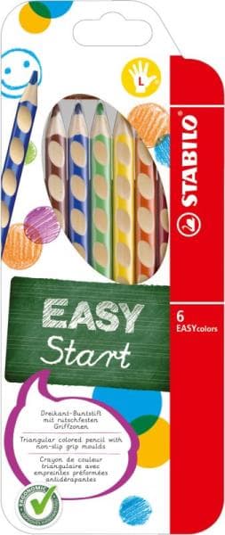Easycolors blyanter til venstrehåndede 6 farver STABILO