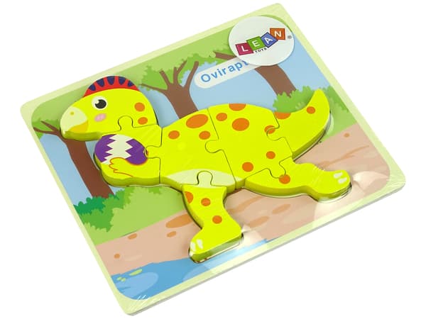 LeAntoys Puinen palapeli dinosaurus Stegosaurus keltainen