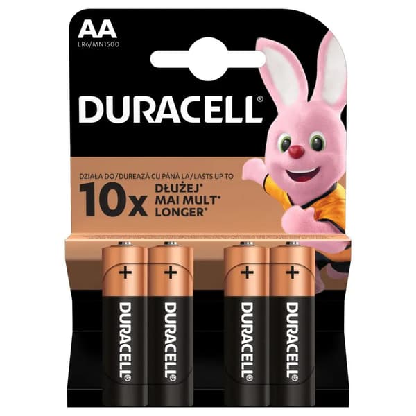 Duracell-paristo AA/R6 4 kpl