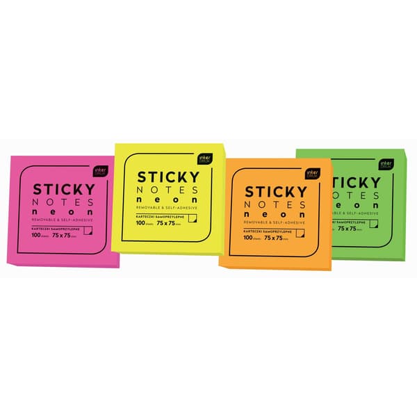 Sticky notes neon 75x75mm 100K