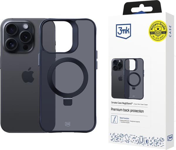 3MK Smoke Case iPhone 15 Pro Magsafe & Stand
