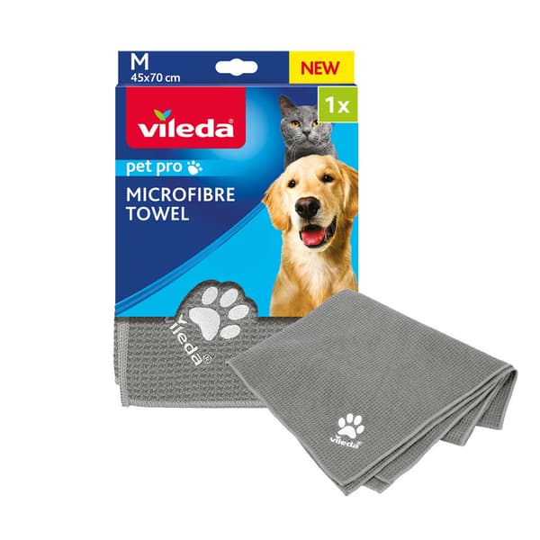 Pet Pro mikrofiberhandduk M (grå, storlek M, 45 x 70 cm)