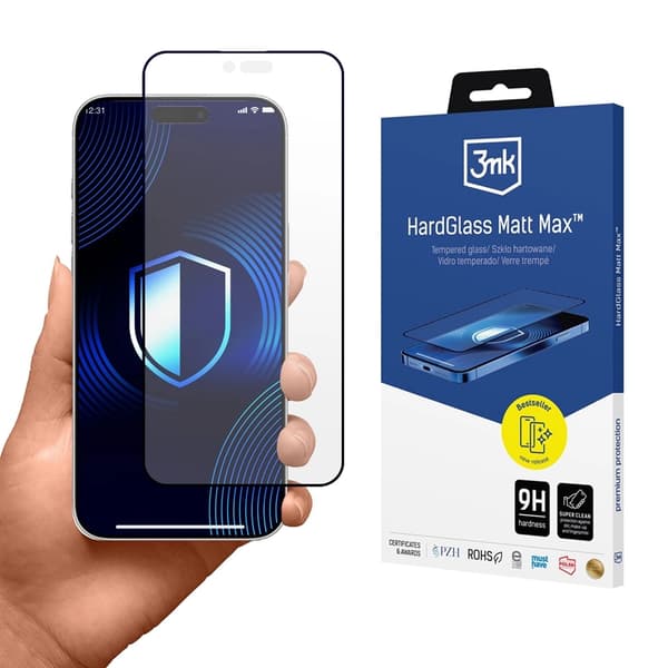 3mk HardGlass Matt Max Apple iPhone 17 Air -puhelimelle