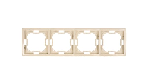 Kontakt-Simon Basic firedobbelt ramme beige - BMR4/12