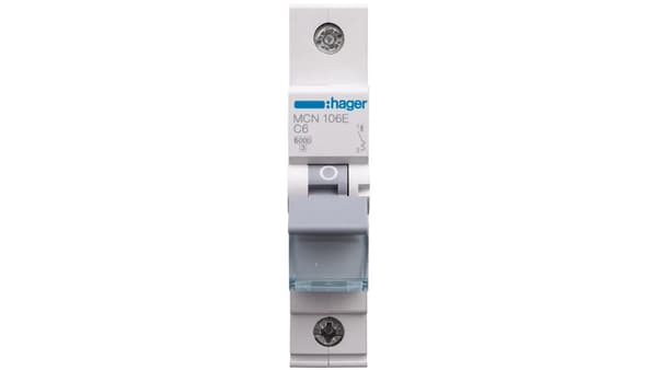 Hager Adapterafbryder 1P C 6A 6kA AC MCN106E