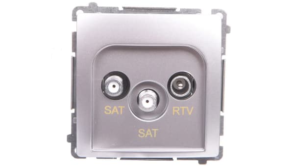 Kontakt-Simon Antennestikdåse Simon Basic RTV-SAT-SAT mat sølv (BMZAR+SAT3.1-P2.01/43)