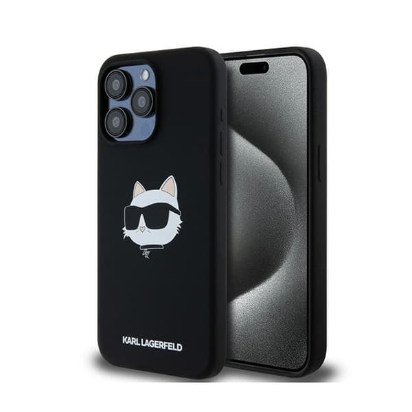 Karl Lagerfeld KLHMP15LSCHPPLK iPhone 15 Pro 6.1\" sort/sort hardcase Silikone Choupette Head MagSafe