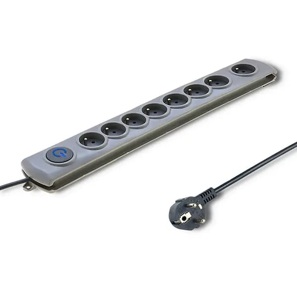 Ylijännitesuoja QOLTEC Quick Switch 1.8M 8-PAIKKAA harmaa