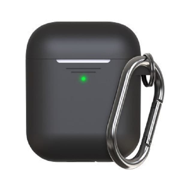 KeyBudz Elevate nyckelring - skyddande silikonfodral för AirPods 1/2 (earl grey)
