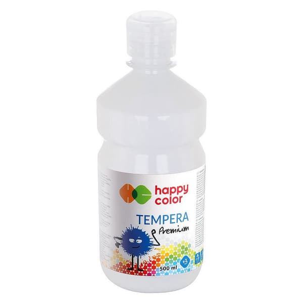 Premium temperafärg 500ml vit HAPPY COLOR