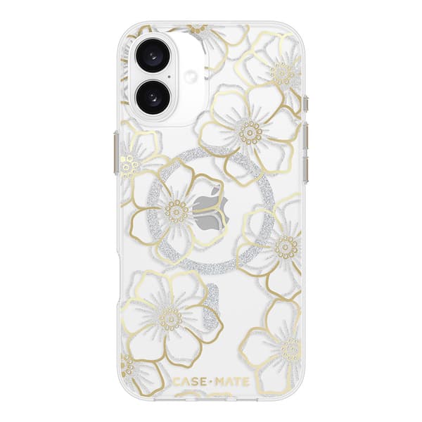 Case Mate Floral Gems - Kulta, magsafe - iPhone 16 Plus