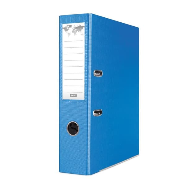 Basic Binder BASIC-S med skinne, PP, A4/75mm, blå