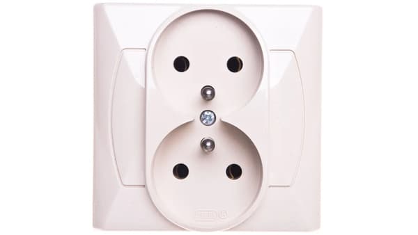 Ospel Socket Accent GP-2AZ/00 dubbel med jordning utan (GP-2AZ/01)