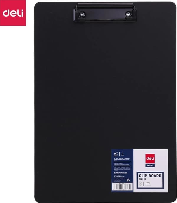 Deli TAVLE MED KLIPS DELI F75422 A4 SORT