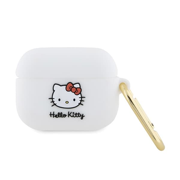 HELLO KITTY HKAP3DKHSH AIRPODS PRO-SKAL VIT/VIT SILIKON 3D KITTY-HUVUD