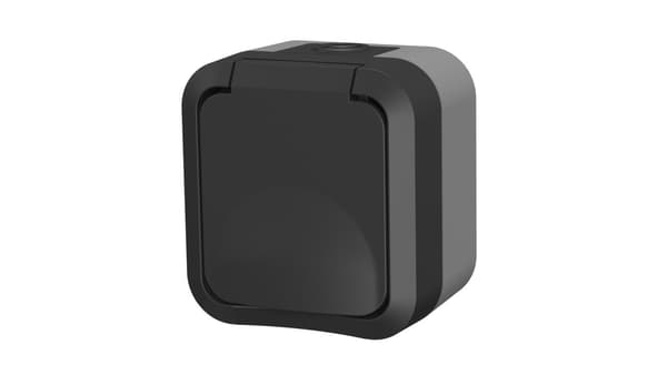 Påmonteret enkeltstik med jordforbindelse Aqua Pro IP55 grå /60324