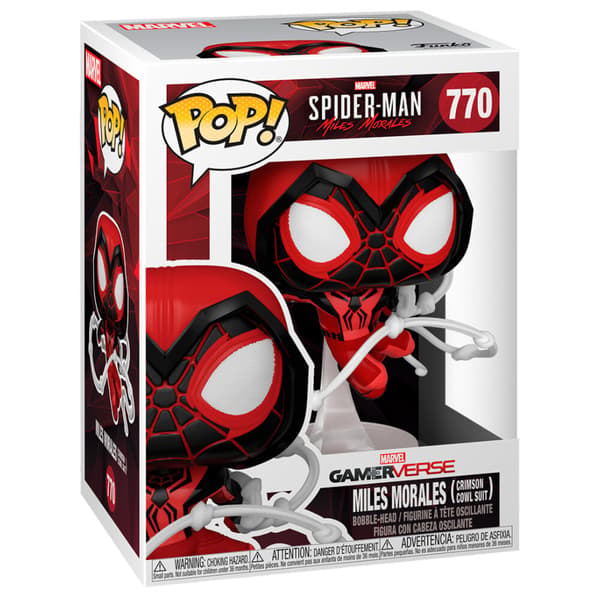 POP-figuuri Marvel Hämähäkkimies Miles Morales Crimson Cowl -puku