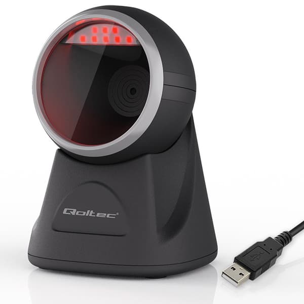 Qoltec Stationær Præcisionslæser Stregkodescanner Og QR 1D | 2D