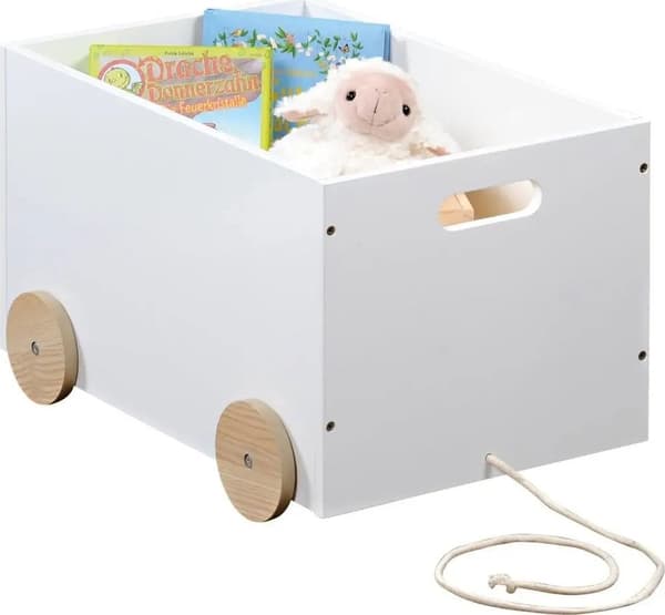 Kesper Legetøjskasse på hjul, hvid, KESPER