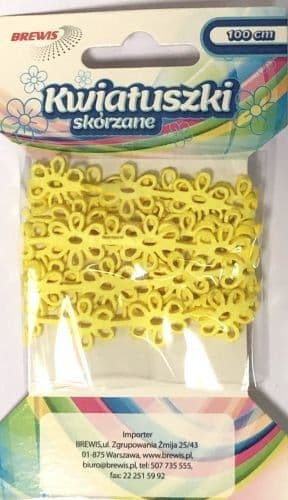 Kedja Blomma Läder 1m Gul