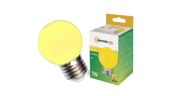 LED E27 230V 1W Bullet Gul PC