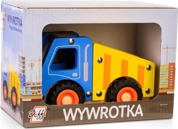 Träbil med däck - dumper