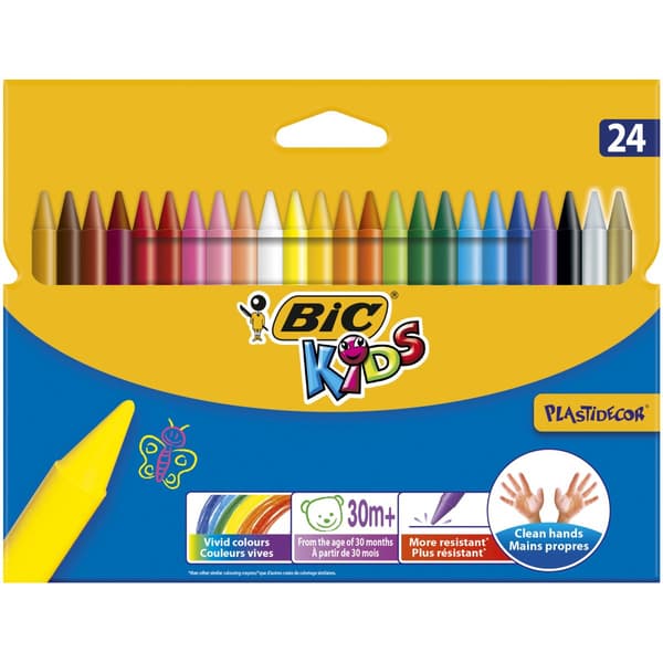 Farveblyanter Plastidecor KIDS 24 farver BIC