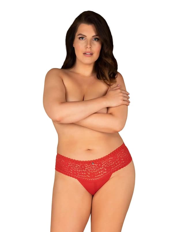 Röda erotiska trosor obsessiv blossmina 4xl