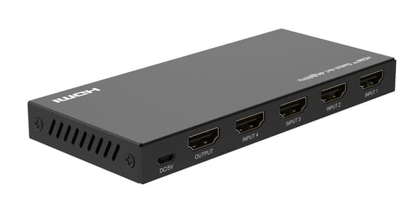 MicroConnect 4K@60Hz HDMI-switch 4x1, HDCP 2.2, med fjärrkontroll