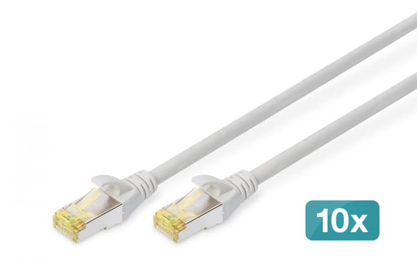 Digitus DIGITUS 10er CAT 6A S/FTP Patchkabel, 0,5m, grå