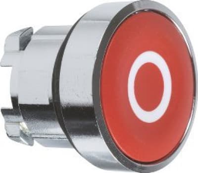 Schneider Dripped Self Back Button Indoor Red Metal With Marking, O, ZB4BA432