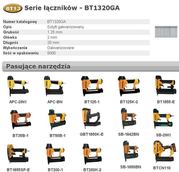 BOSTITCH STICKS BT13 20mm 5000 kpl
