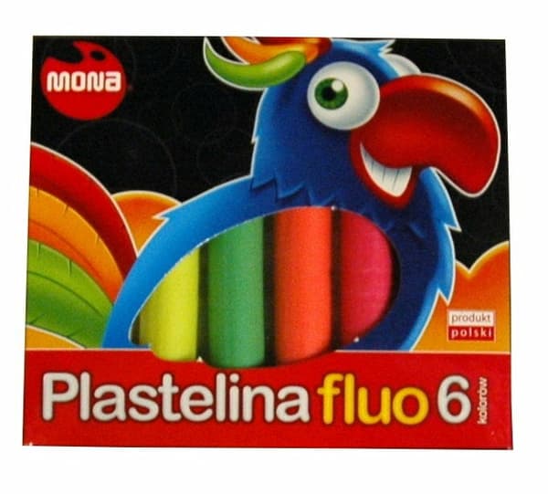 Muovailuvaha fluo 6 väriä MONA