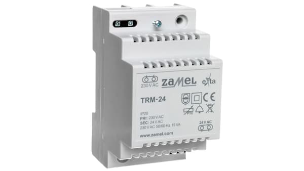 Sken-/ytmonterad transformator 230/24V AC 15W TRM-24