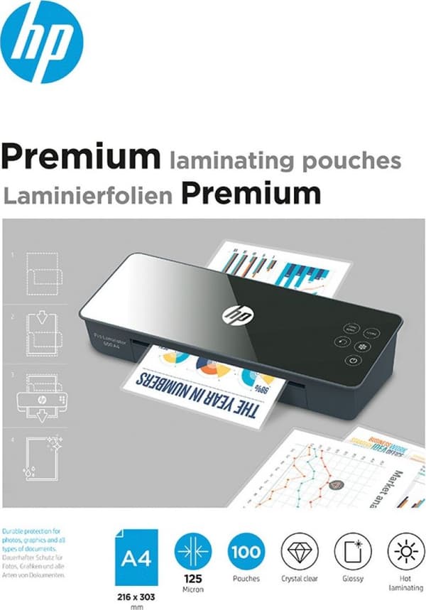 HP Premium Lamineringslommer A4 125 Micron