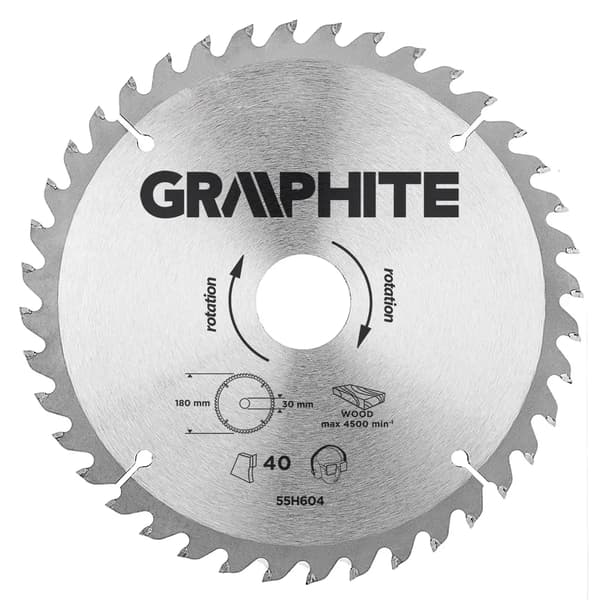 Graphite Widia sågblad 180x30mm 40 tänder - 55H604