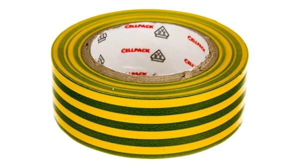 Cellpack Isoleringstape 128 PVC gul-grøn 10m (145808)