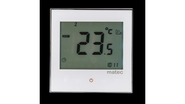Temperaturregulator Infälld Programmerbar Pekskärm 5-45 Grader IP20 Vit RTD-02 MTC10000289