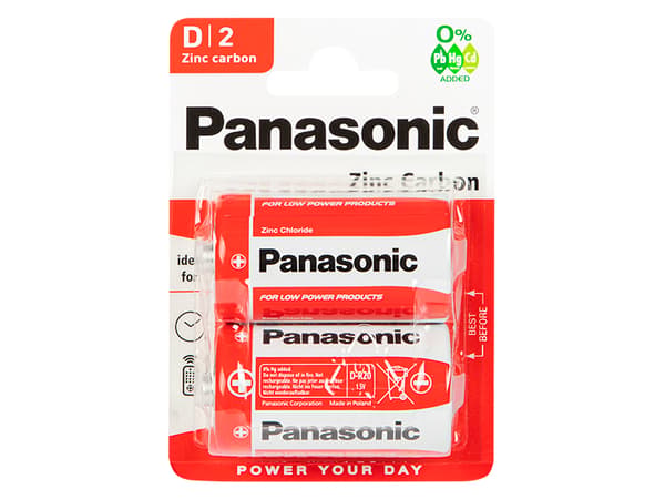 Panasonic Batteri D/R20 2 stk