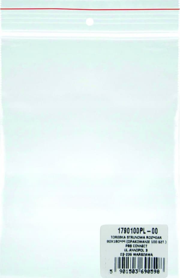 LDPE snørepose transparent 8x18cm 100stk
