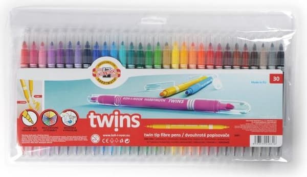 Twins dobbelt-endede tuschpenne 30 farver