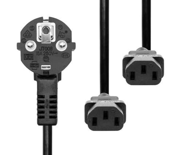 MicroConnect Power Y-johto 1,8m Musta IEC320 3x0,75mm2