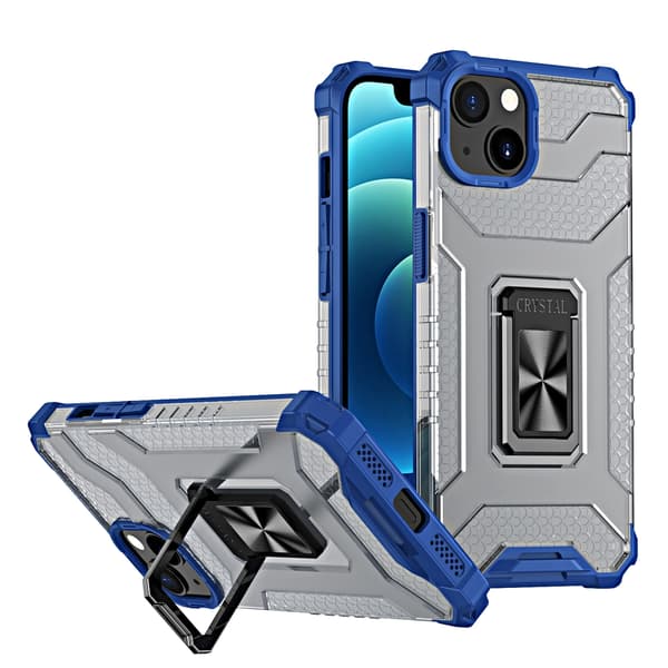 Crystal Ring Case robust Kickstand TPU/PC Pansar Mobilskal Hårt Skal för iPhone 13 mini blå